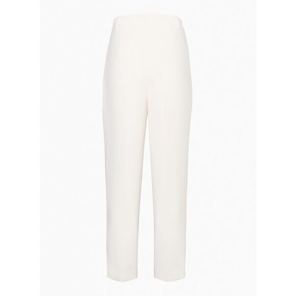Aritzia Wilfred Carrot Pant High Rise Crepe Light Birch Off White Plus Size 16 - Picture 6 of 16